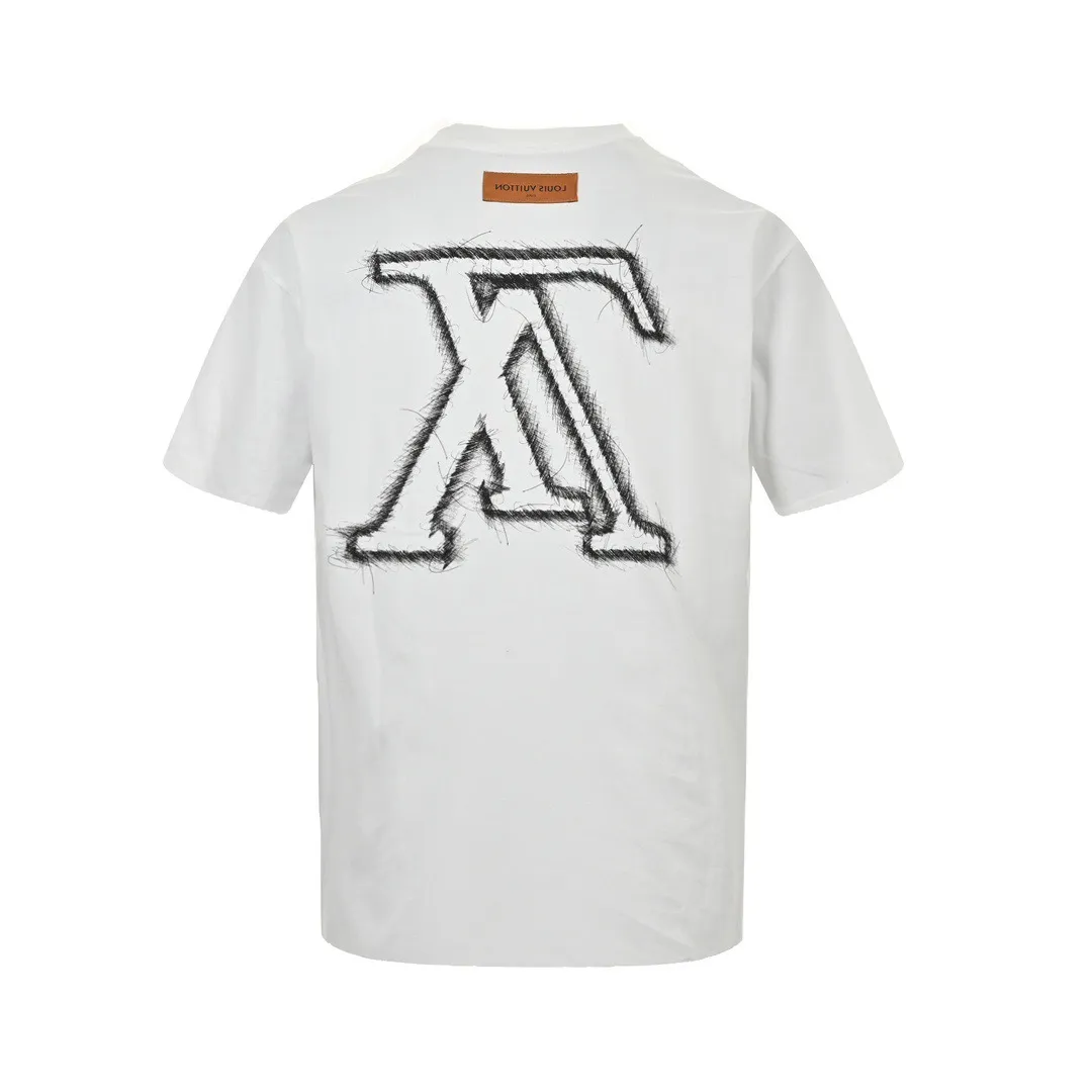 Louis Vuitton/Louis Vuitton 24ss sketch letter printed short sleeves